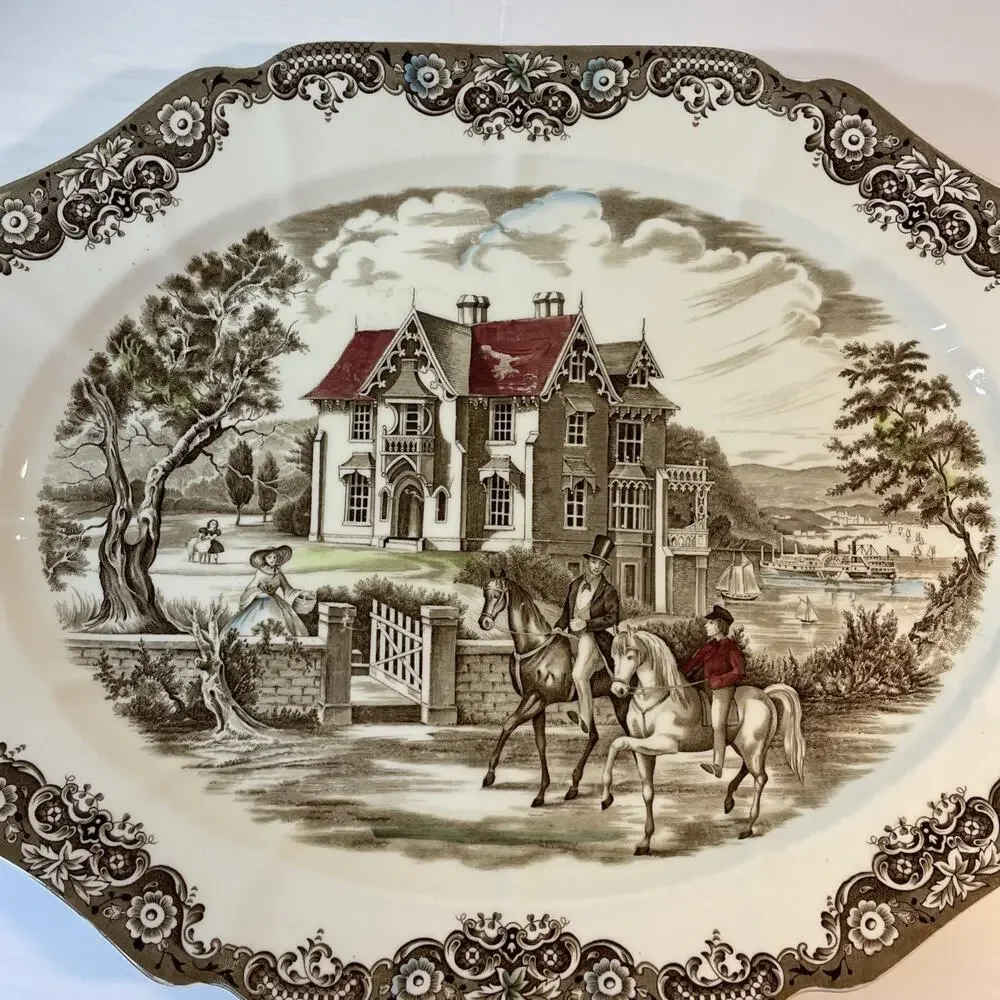 Mid 20th Century Johnson Brothers Heritage Hall Ironstone Platter-Victorian